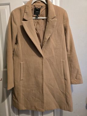 Forever 21 Tan Single-Button Trench Coat